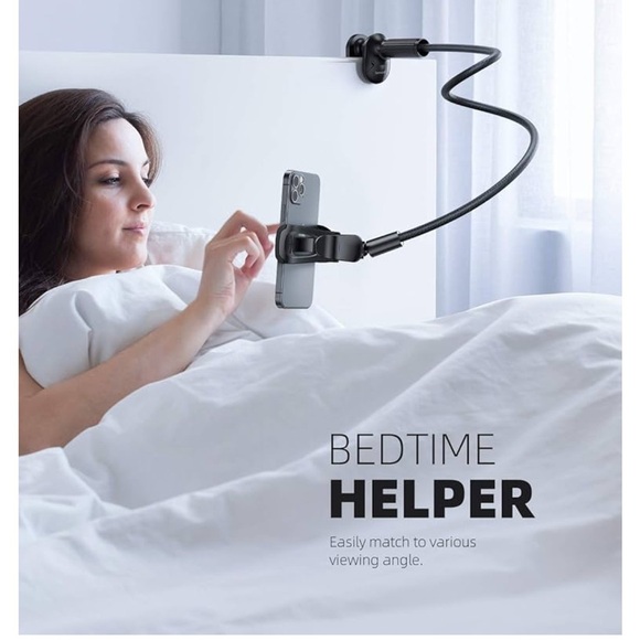 Lamicall flexible gooseneck leather phone holder for bed or desk - Picture 2 of 9